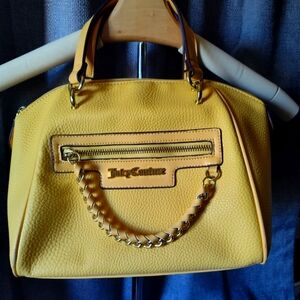 ✨️JUICY COUTURE YELLOW LEATHER ORIGINAL SATCHET PURSE✨️ OG JUICY COUTURE